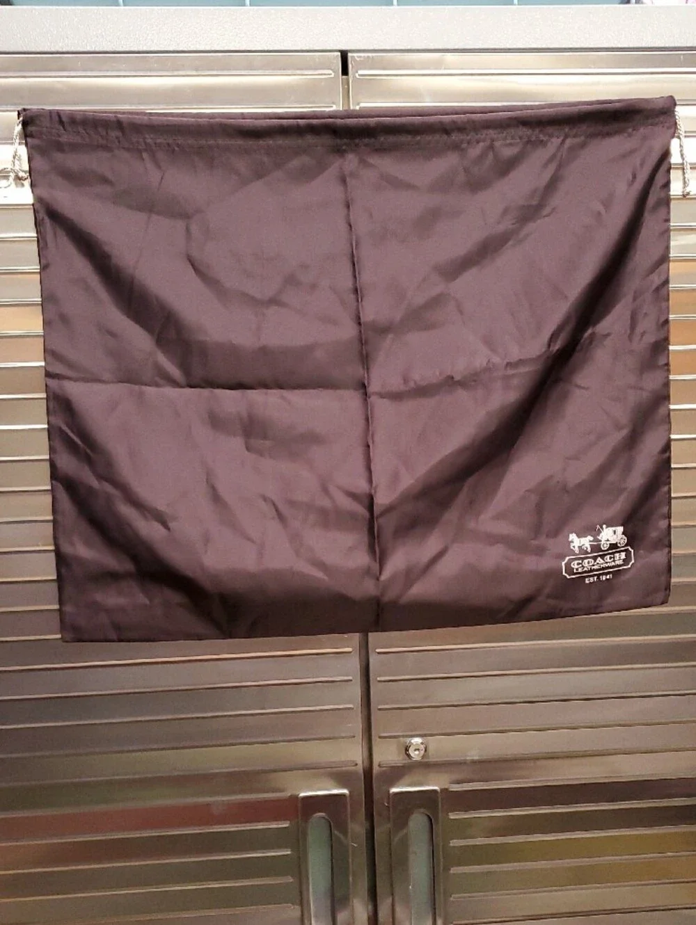 Coach Leatherware Plum Drawstring Dust Bag with White Logo